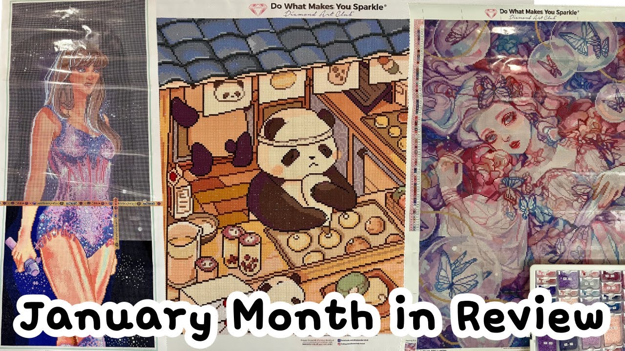 january 2026 diamond painting month in review | she's back with ALLLLL the wips!