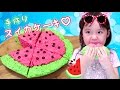 お菓子のスイカケーキを作ってみたよ♡DIY Watermelon rice krispies cake MayuChannel