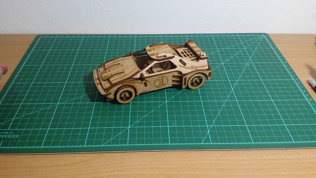 Carro de corrida para montar, Quebra-Cabeça 3D, 67 peças, Brinquedo MDF