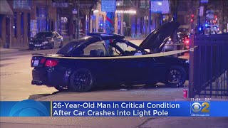 Man Hospitalized After Crashing Into Light Pole In Wrigleyville