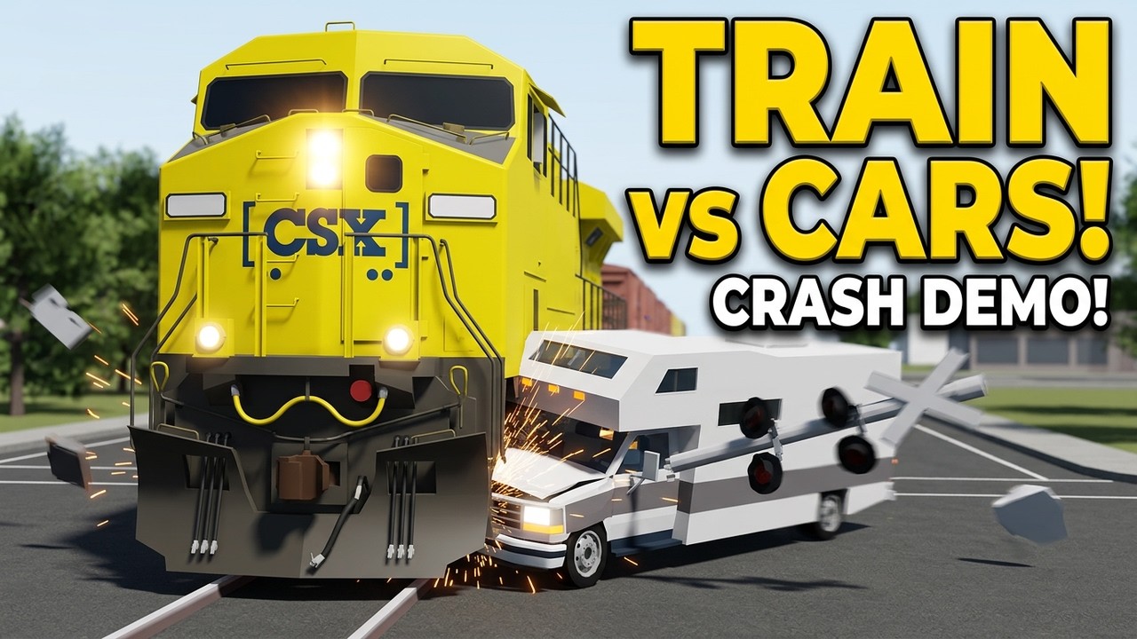 FULL Tutorial: Train vs Cars System in Car crash studio! 🚂💥 (Traffic ...