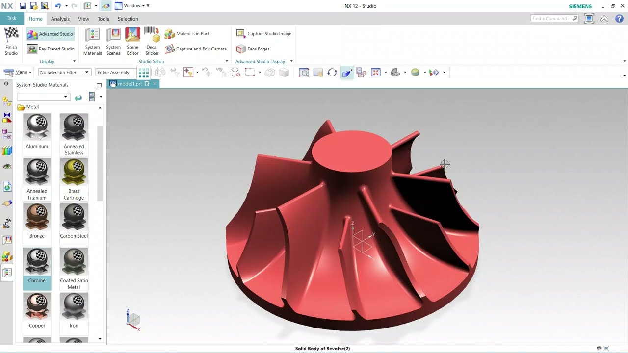 5.Closed Radial Flow Centrifugal Pump Impeller in NX CAD l NX 3D TUTORIAL 