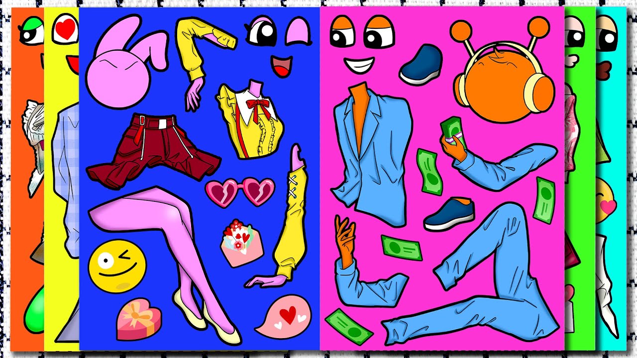 [Sticker Book ASMR] Incredibox Sprunki – Rich Couple Pinki & Oren 💎💖 SUS MOD