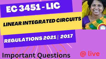 #LIC_Important_questions #EC3451 #Linear_Integrated_Circuits #annauniversity|| #OperationalAmplifier
