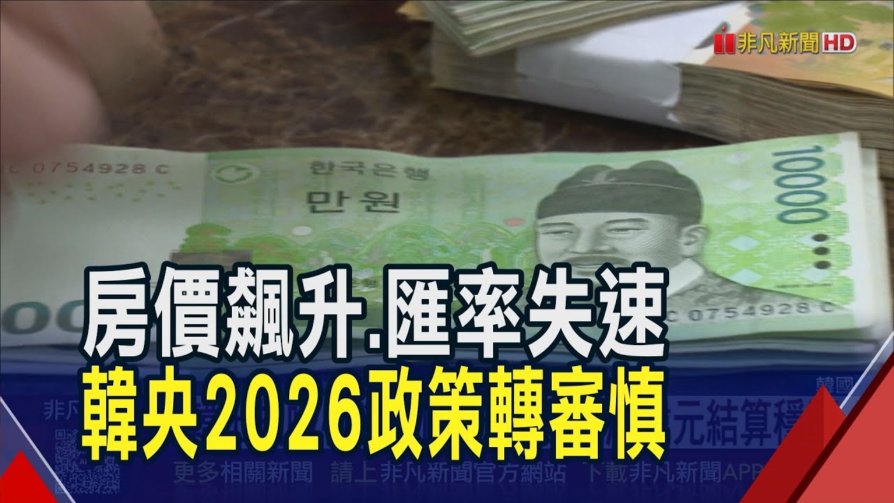 房價飆升.匯率失速!韓央行降息空間受限...2026政策轉