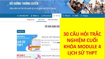 ĐÁP ÁN 30 CÂU HỎI TRẮC NGHIỆM  MODULE 4 LỊCH SỬ THPT