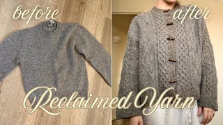 Reclaimed Yarn Process | Unraveling Thrifted Sweaters for Sustainable Knitting | ft. Dagmar Jacket 