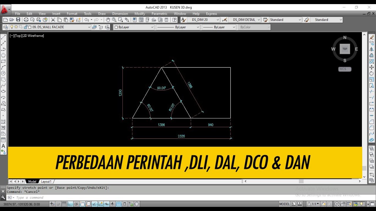 PERBEDAAN PERINTAH  DIMENSI DI AUTOCAD YouTube