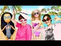 Куклы Барби и Монстер Хай на пляже. Видео для девочек.