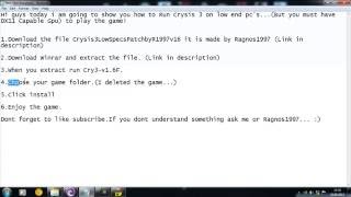 How To Run Crysis 3 On Low End PC'S