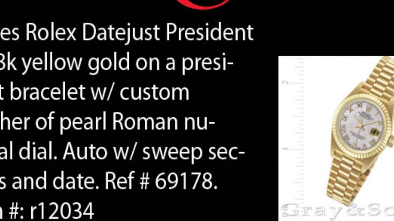 Ladies Rolex Datejust President Roman 