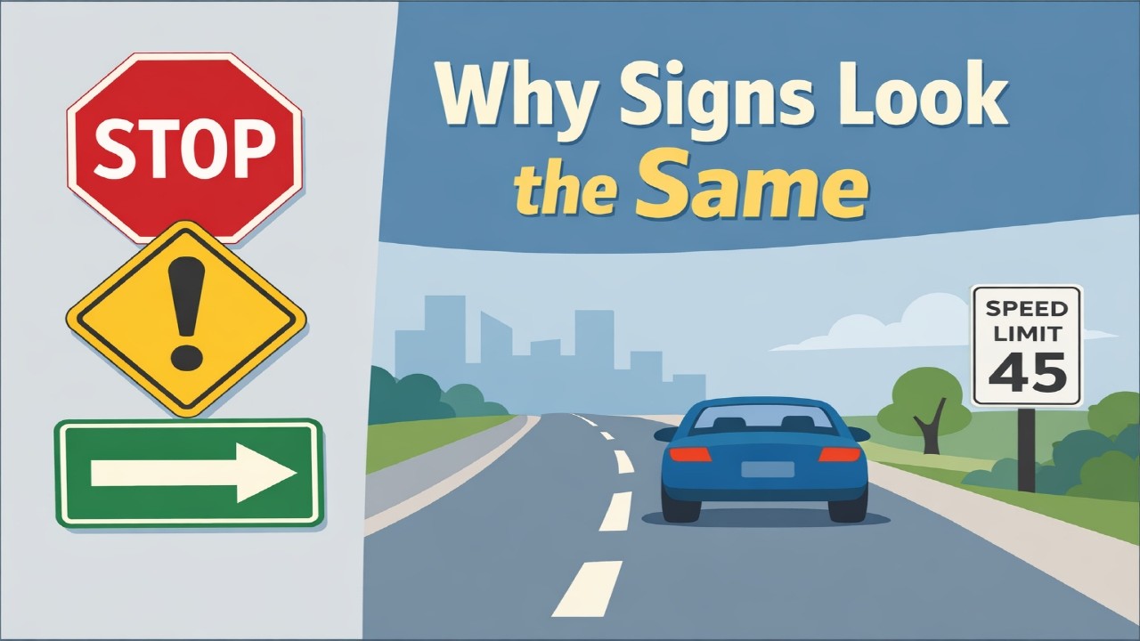 Why Street Signs Use the Same Shapes and Colors Everywhere - YouTube