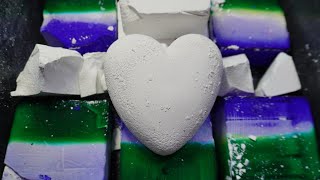 Purple,green and white buttery chalk | Satisfying | ASMR |Sleep aid| Relax| Anxiety relief