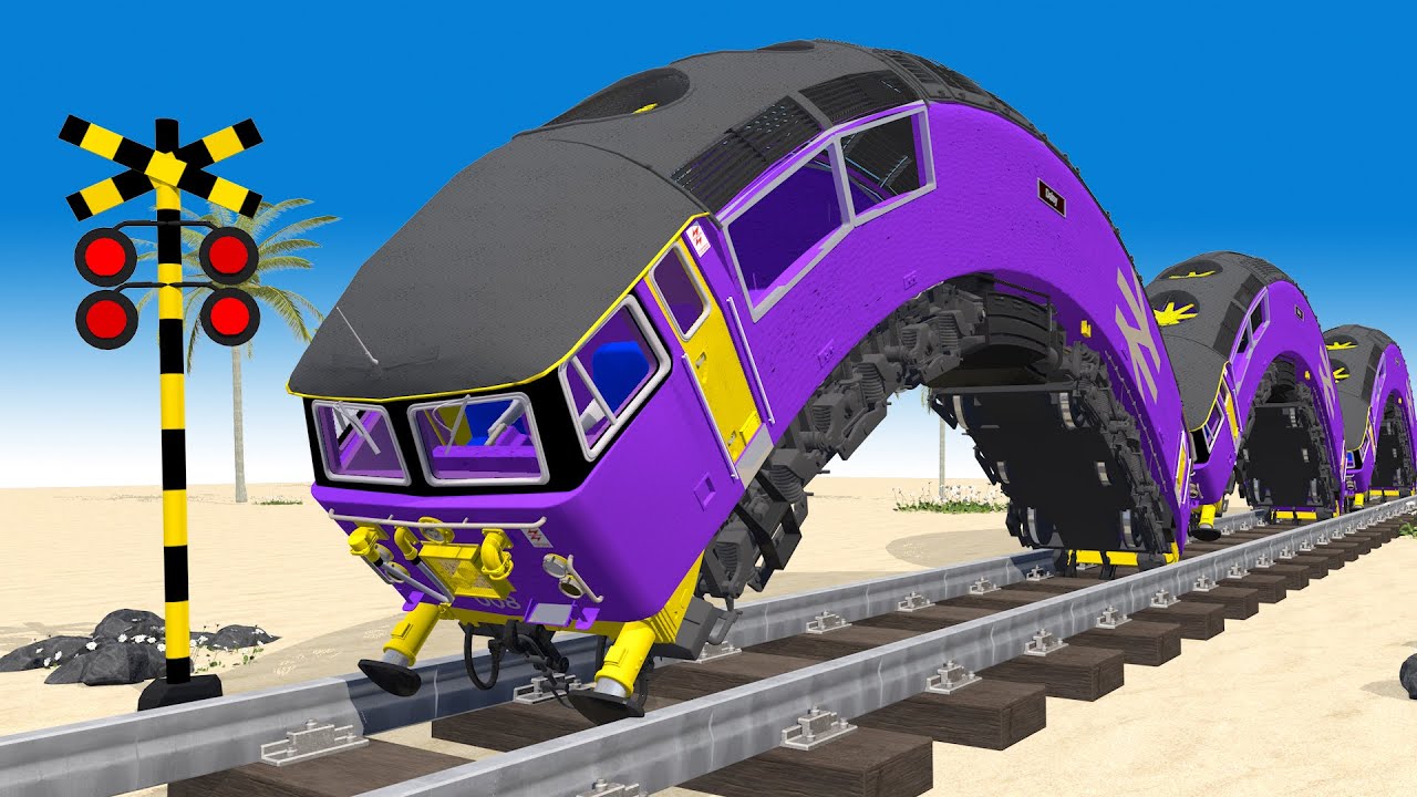 【踏切アニメ】あぶない電車 TRAIN Vs Police 🚦 踏切 Fumikiri 3D Railroad Crossing Animation #2
