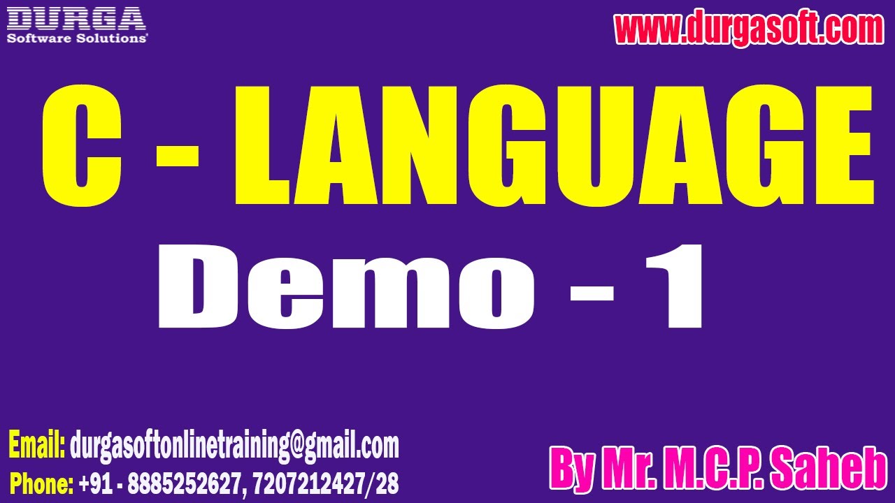 C - LANGUAGE tutorials || Demo - 1 || by Mr. M.C.P. Saheb On 27-02-2024 ...