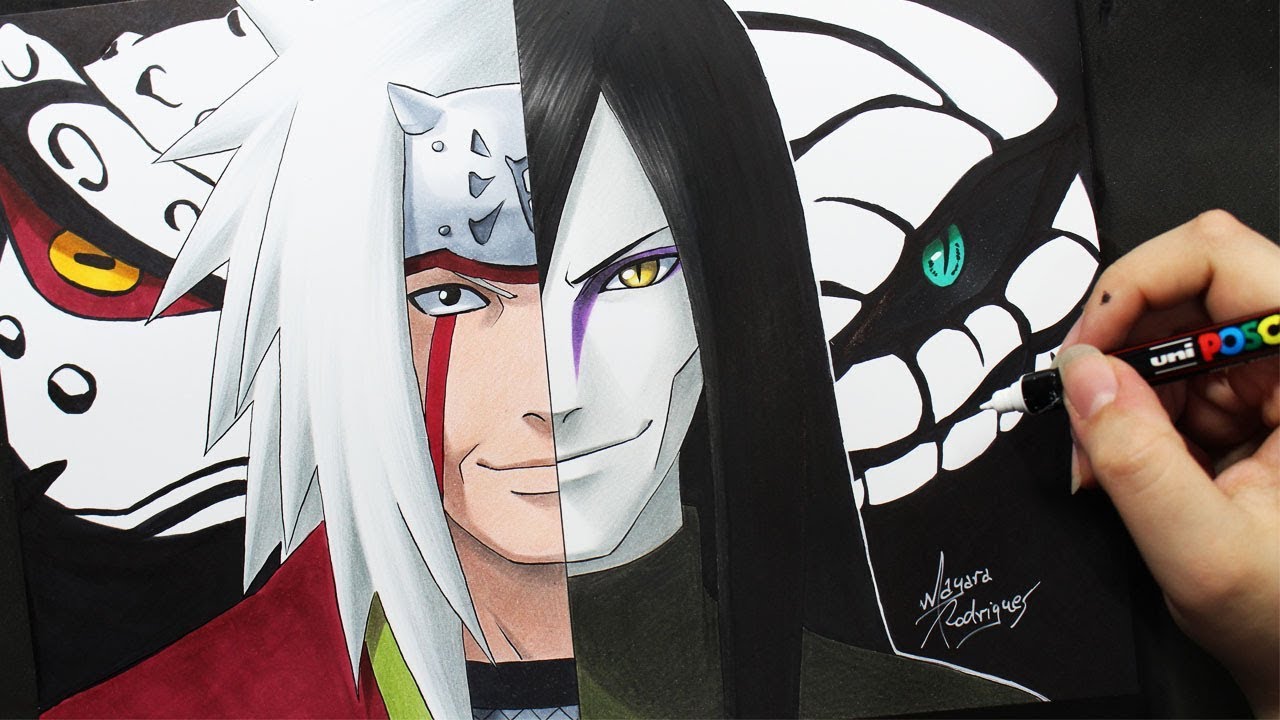 speed drawing jiraiya orochimaru naruto youtube