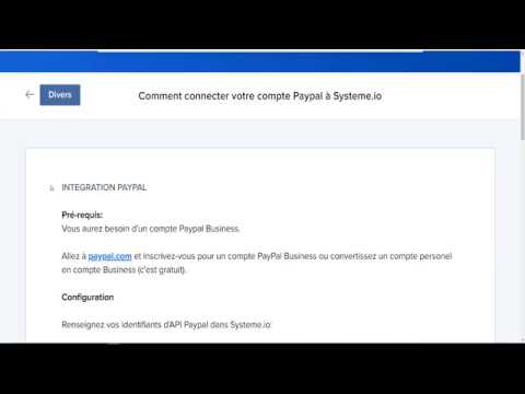 comment connecter son compte paypal a systemeio