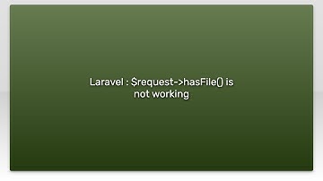 Laravel : $request-hasFile() is not working