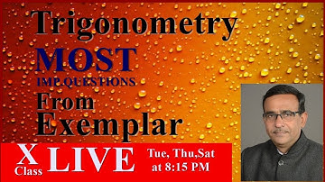 Most Important Questions Of Trigonometry From NCERT Exemplar Class 10 maths