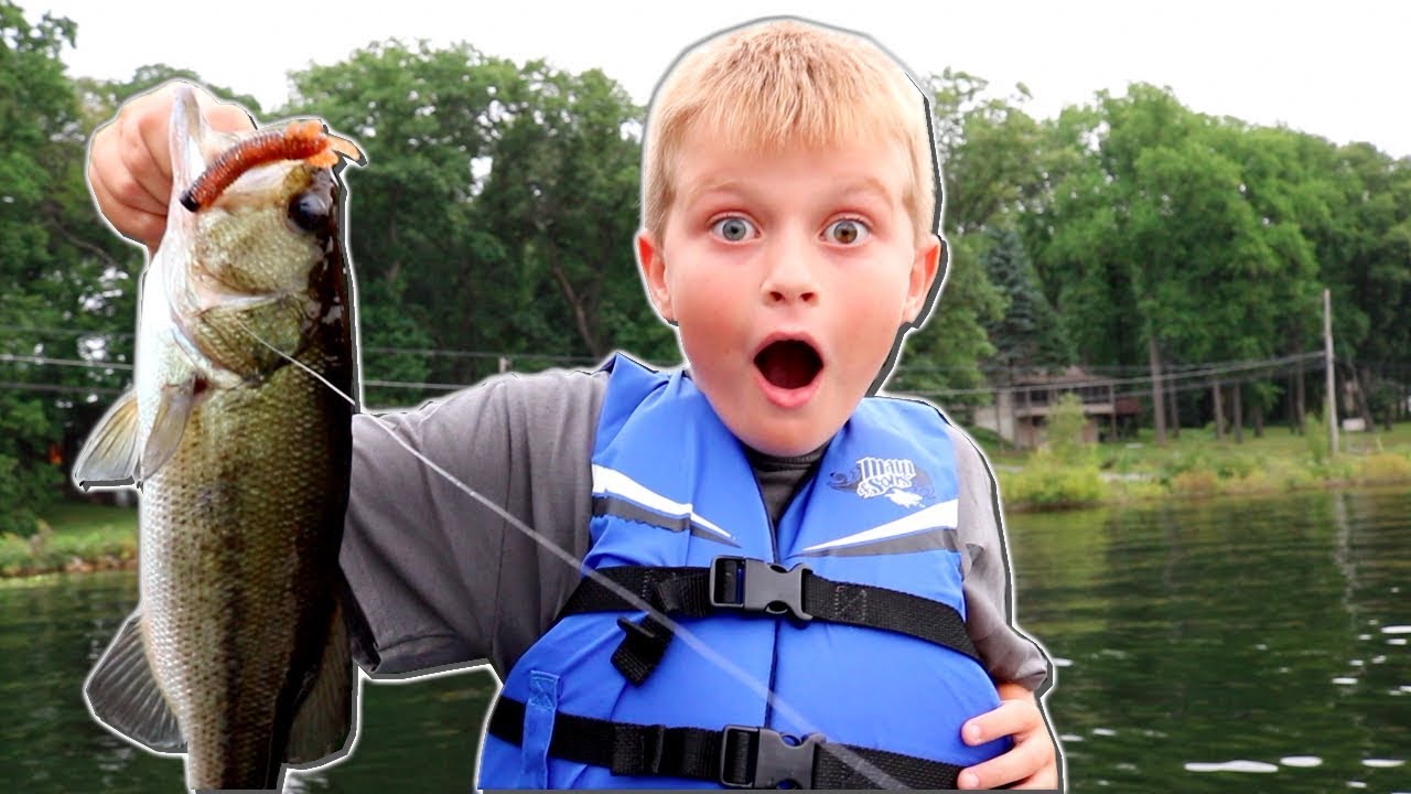 Kid Catches First Fish Ever! (Funny) 