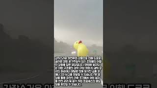 도로를 덮친 초대형 오리? 강풍이 야외 설치물에 미치는 위력 #worker #process #safety #weather #installation