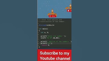 write a c program to enter two numbers and find addition and subtraction of two no#shorts #harrybhai