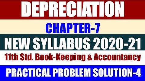 11th Std. Accountancy Chapter-7 Practical Problem Solution No. 4 Pg No.245 Straight line Method