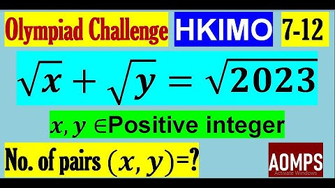 Find the number of pairs (x,y) of positive integers satisfying the equation √x+√y=√2023.