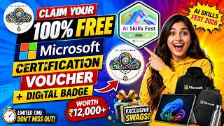 Claim Your 100% FREE Microsoft Certification Voucher + Digital Badge NOW! | AI Skills Fest 2026 Microsoft Employee Badge
