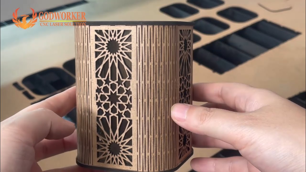 MDF Pencil box made by Godworker 1390 co2 laser cutting machine 
