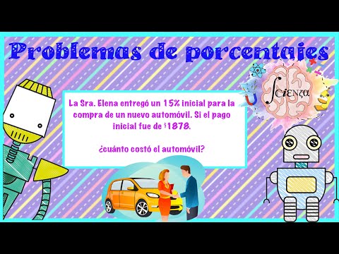 Determinar el costo de un automóvil a partir de un pago inicial | Problemas de porcentajes