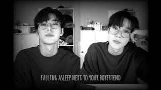 falling asleep next to your boyfriend - doyoung
