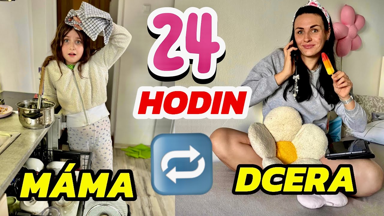 24 HODIN JAKO MOJE MAMKA 👩🏻 VYMĚNILI JSME SI ROLE 🔃 koho to bavilo více??