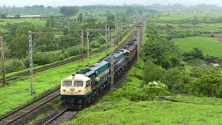 Twin EMD Locomotives banked by Twin ELECTRIC Locomotives - Indian Railways
