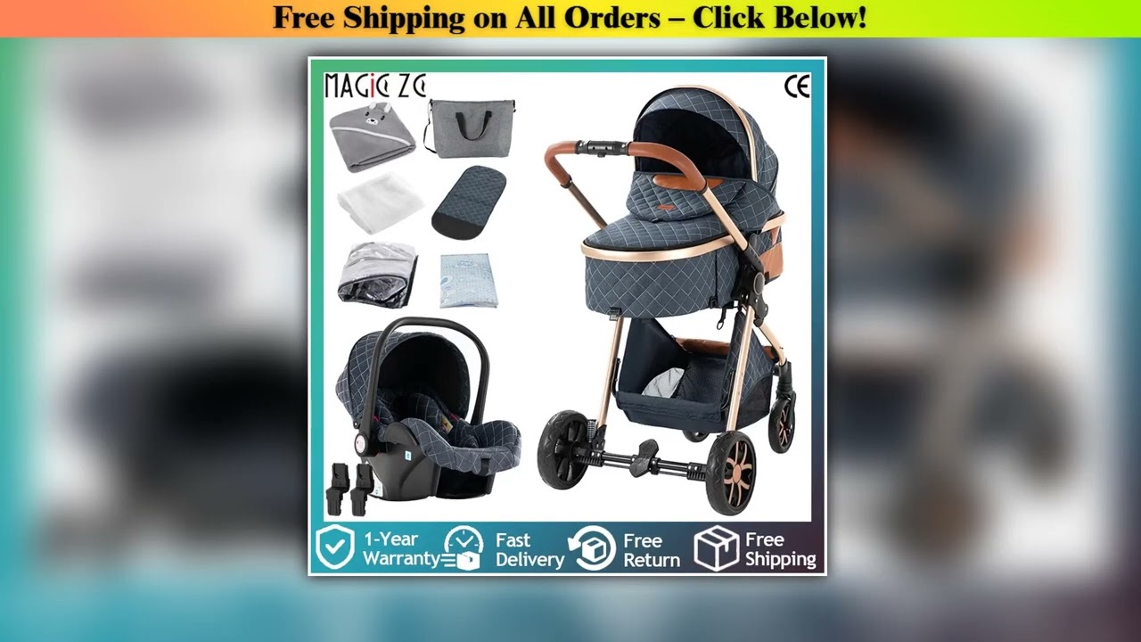 Travel-Friendly 3 in 1 Stroller with Lightweight Frame, Airflow Seat Fabric and Compact