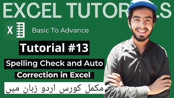 Tutorial 13 SPELLING CHECK & AUTO CORRECTION in Excel || Excel Full Course in Urdu || INFORMATIVE TV
