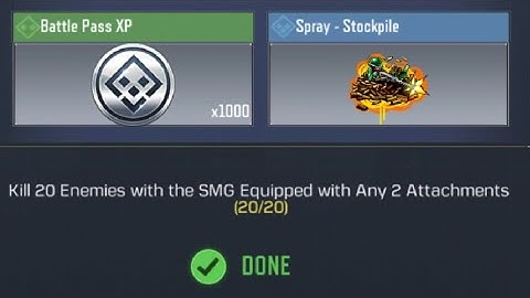 COD Mobile Kill 20 Enemies with the SMG Equipped with Any 2 Attachments Task complete