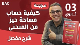 كيفية حساب مساحة حيز من المنحنى