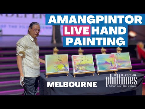 Filipino Artist Amangpintor in Melbourne | Live Hand Painting | 4 Paintings in Under 10 Minutes