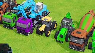 ショベルカー・ミキサー車・トラクター・バックホーローダーの輸送 beamng.drive ゲーム Farming Simulator 22 screenshot 5