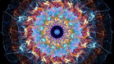 The splendor of Color Kaleidoscope Video  (Calming Fractal Flame Meditation with Cool Ambient Music)