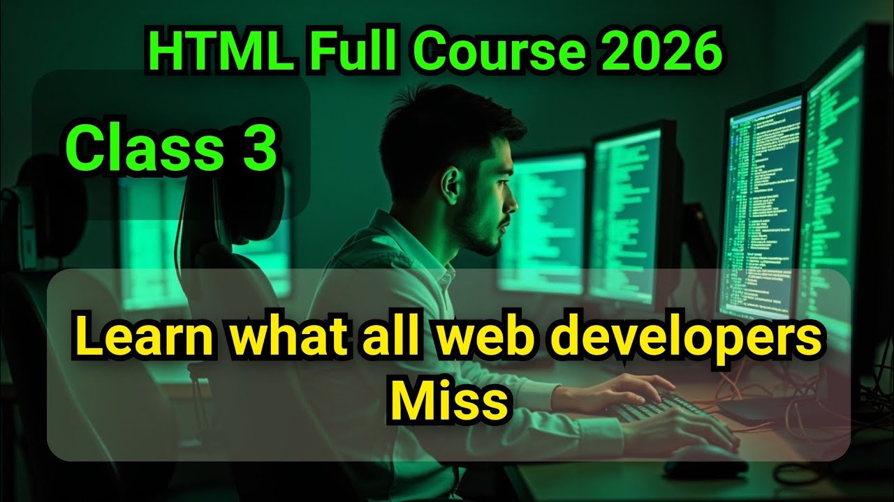HTML5 Full Course Class 3 VS Code Setup | Emmet & Comments (Hindi) 2026 ...