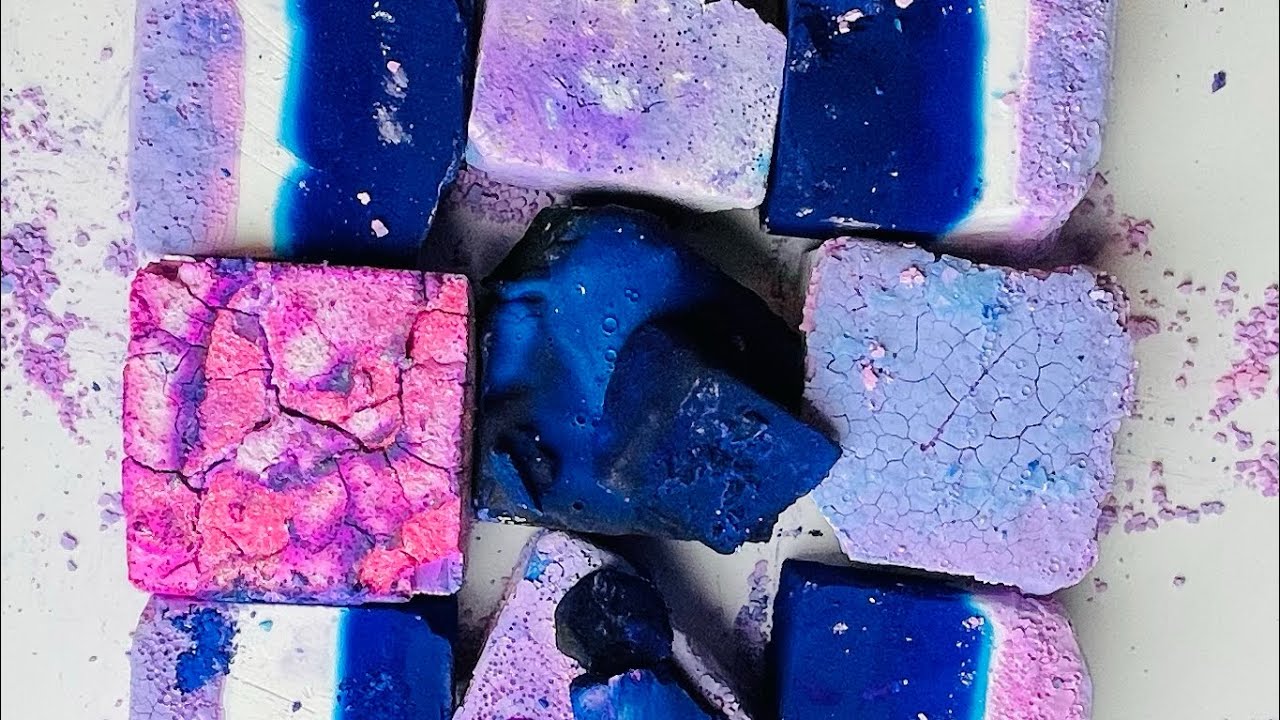 fresh Powdery Dyed Blocks of Gym Chalk - YouTube