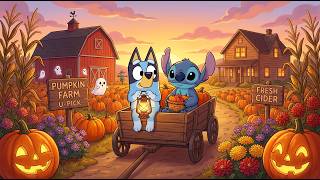 Bluey & Stitch Autumn Pumpkin Farm 🎃 Chill Lofi Beats for Study & Work 🍂 Halloween Fall Adventure