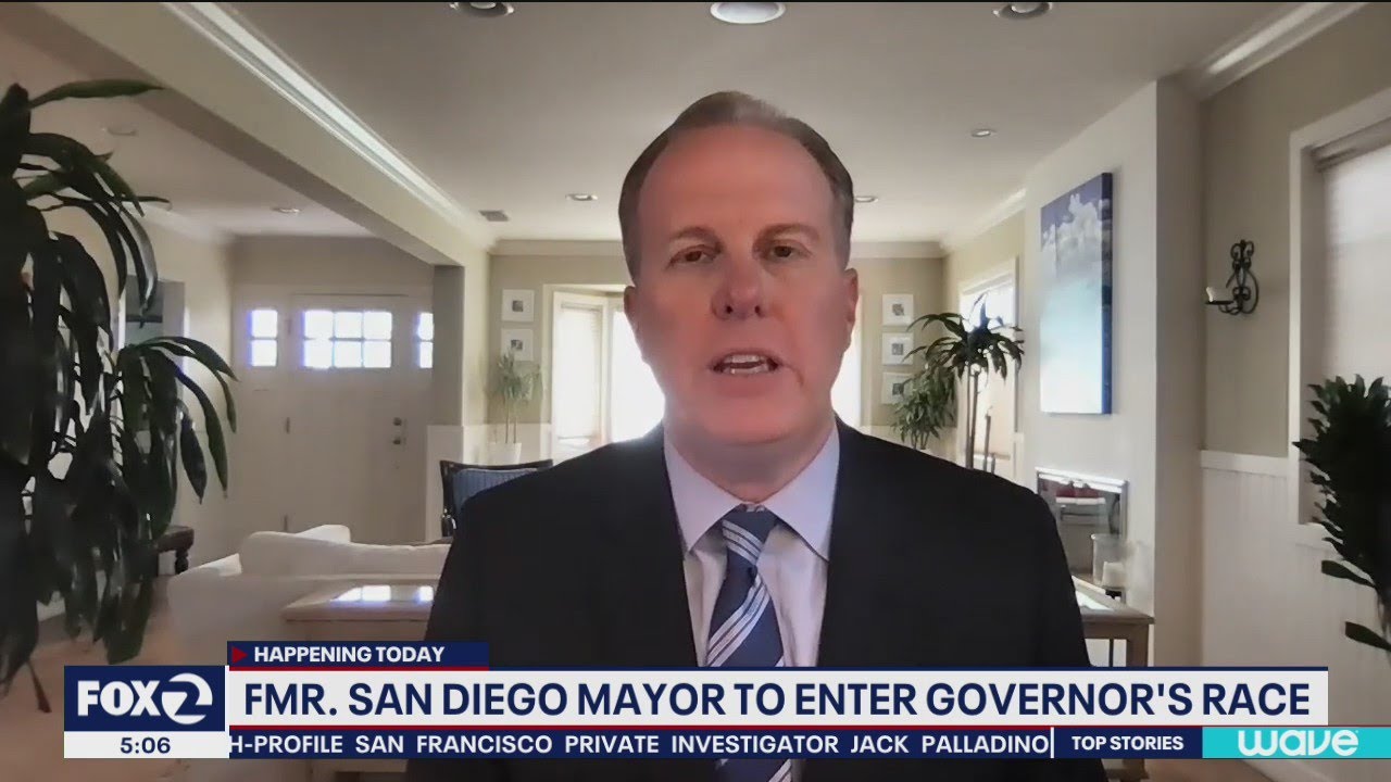 Former San Diego mayor to run for governor - YouTube