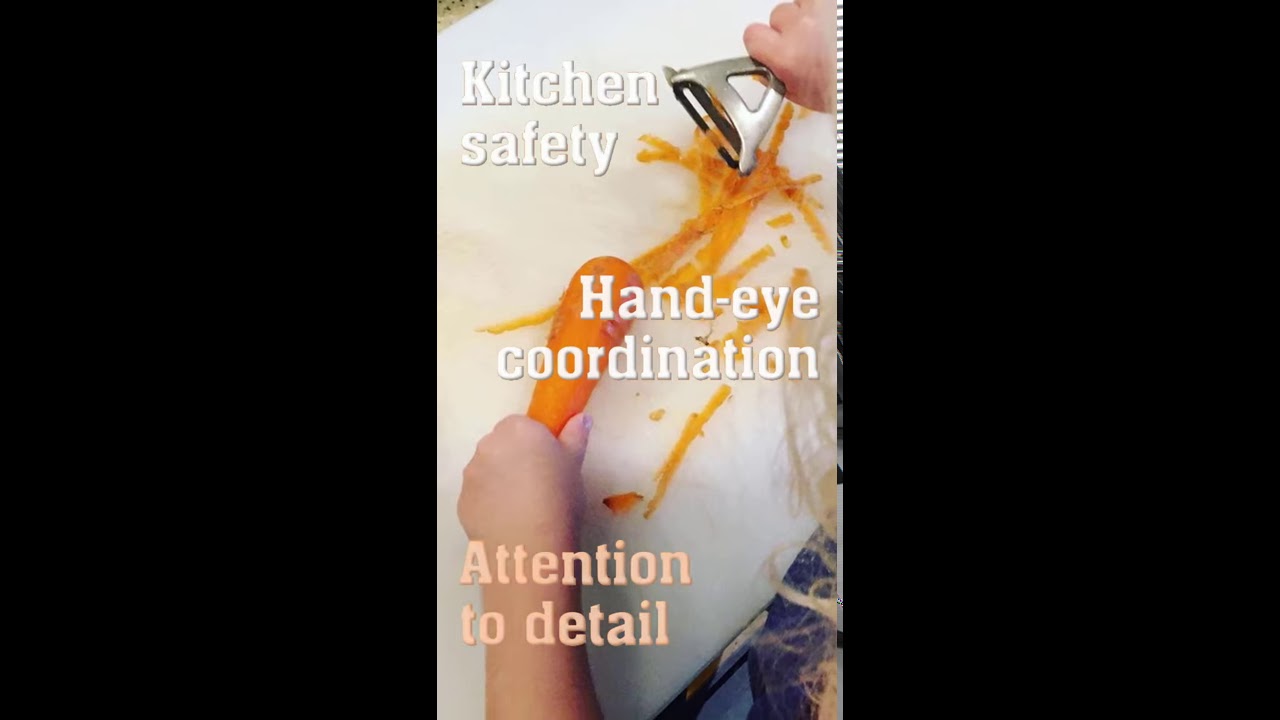 Kids Kitchen Activities - Peeling Carrots 
