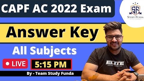 CAPF AC 2022 - Answer Key for All Subjects by Parveen Sir #capfac2022 #studyfunda
