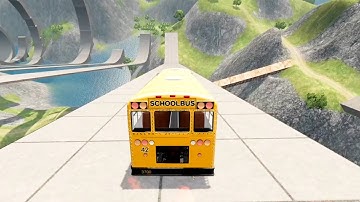 Top 50 BeamNG School Bus Jumps – Yellow Bus Crash Test & Epic Bus Videos