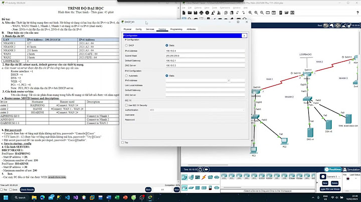 Bài tập thực hành packet tracer có lời giải năm 2024