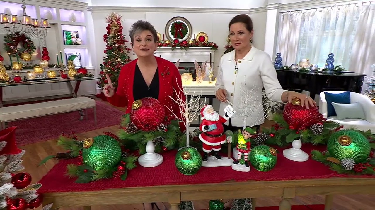 Choice of 6" or 8" Set/2 Diamond Glass Ornaments by Valerie on QVC